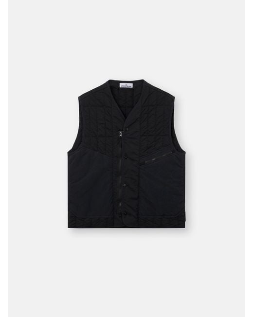 Stone Island Black G100005 Ultralight Nylon Quilted-Tc for men