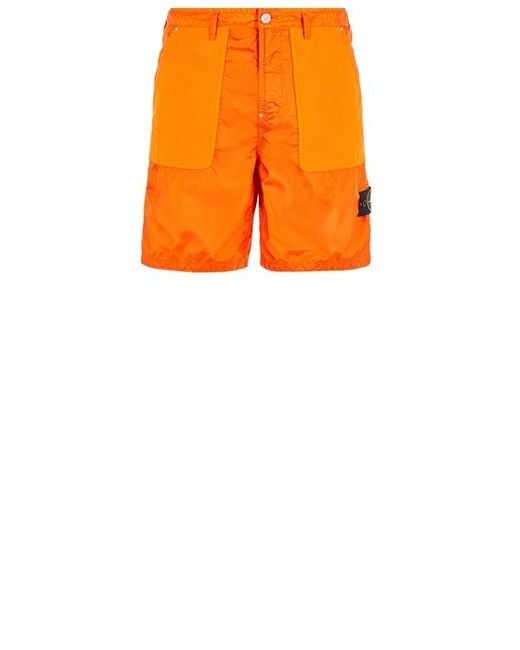 Stone Island Orange Bermuda Shorts Polyester for men