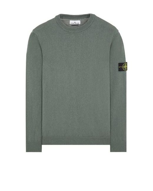 Stone Island Green Sweater Cotton for men