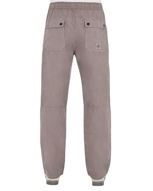 Pantalone cotone, lino di Stone Island in Gray da Uomo