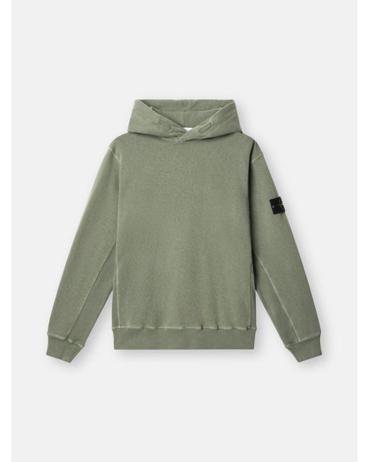 Stone Island Green 6100037 Malfilé Fleece 'Old' Effect for men