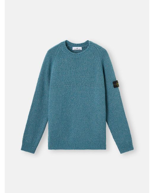 Stone Island Blue 5100050 Fancy Yarn Mouliné Wool for men