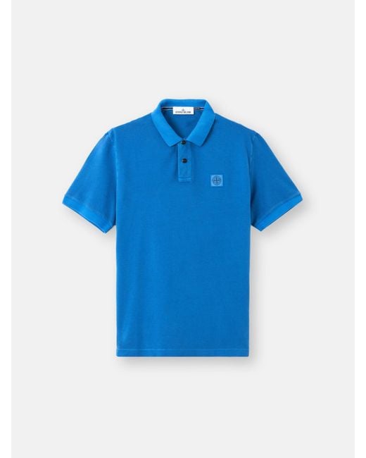 Stone Island Blue 22002Sc Cotton Piqué Pigment Dye