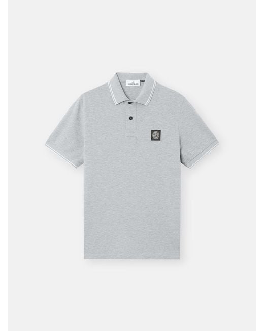 Stone Island White 22002Sc Organic Cotton Elastane Piqué for men