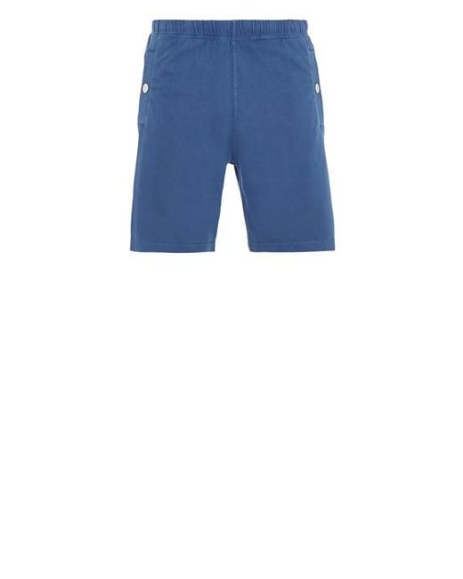 Stone Island Blue Fleece Bermuda Shorts Cotton for men