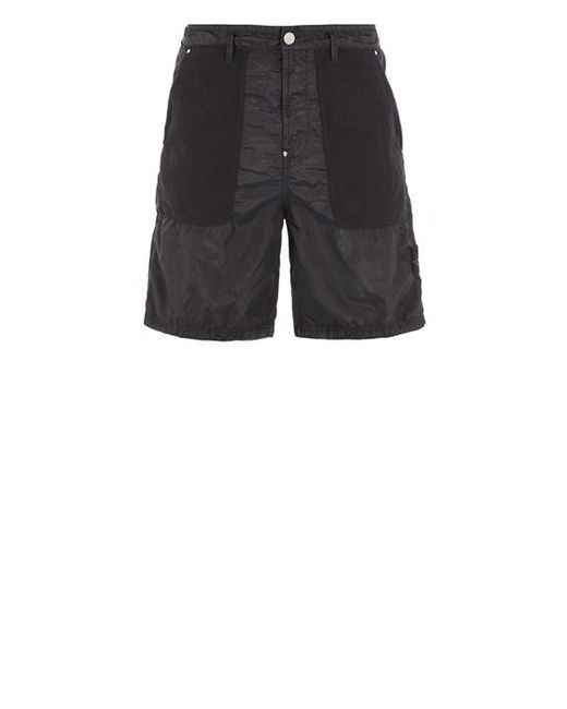 Stone Island Black Bermuda Shorts Polyester for men