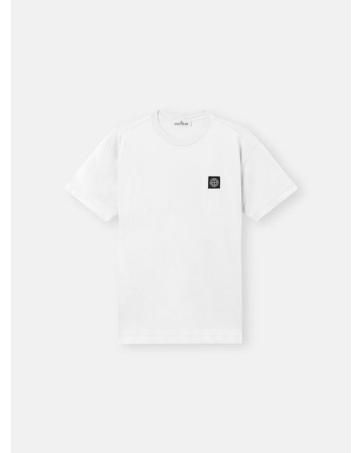 Stone Island White 2100027 60/2 Cotton Jersey for men
