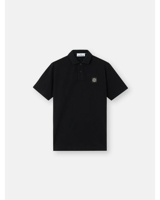 Stone Island Black 2200008 Organic Cotton Piqué With Stretch for men