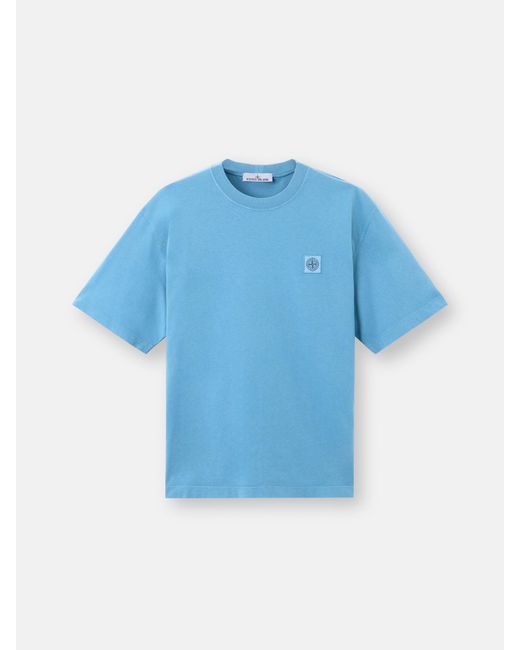 Stone Island Blue 2100025 Combed Organic Cotton Jersey for men