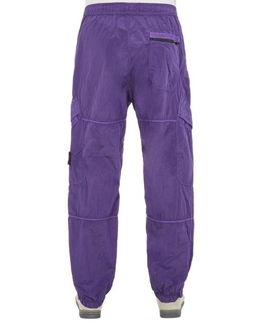Pantalone poliammide di Stone Island in Purple da Uomo