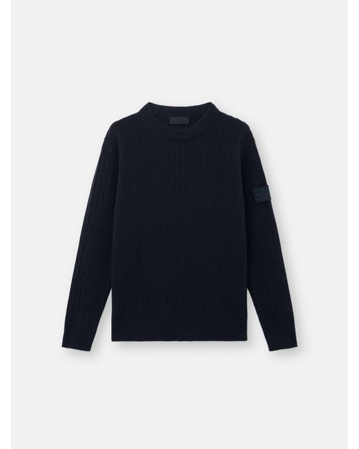 Stone Island Blue 5100051 Wool Cashmere S. I. Ghost for men