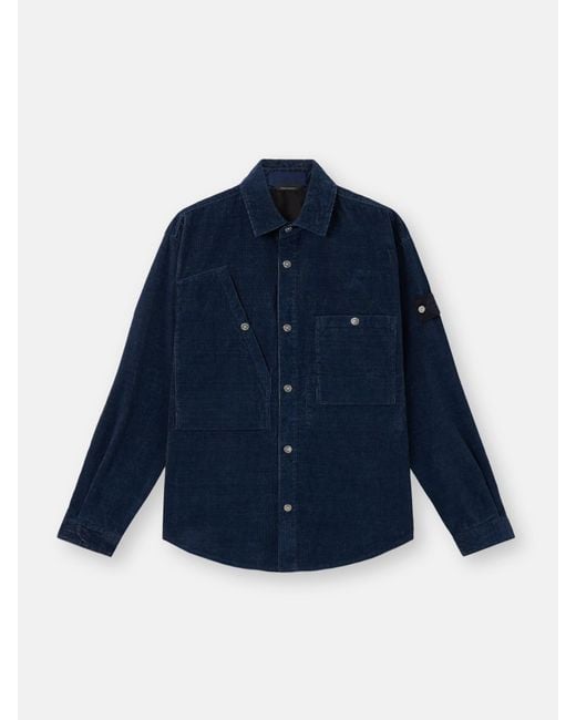 Stone Island Blue 1100008 Micro Corduroy-Rinsed for men