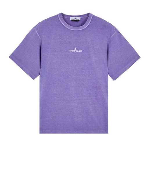 Stone Island Purple Short Sleeve T-shirt Cotton for men
