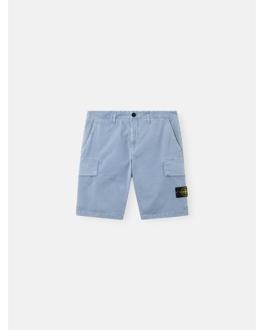 Stone Island Blue L100018 Organic Cotton Stretch Broken Twill 'Old' Effect for men