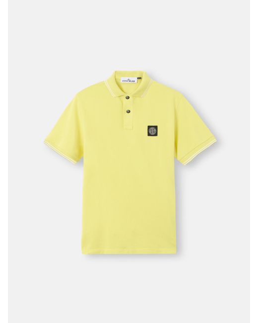 Stone Island Yellow 2200010 Organic Cotton Piqué With Stretch for men