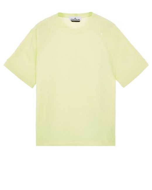 T-shirt a maniche corte cotone di Stone Island in Yellow da Uomo