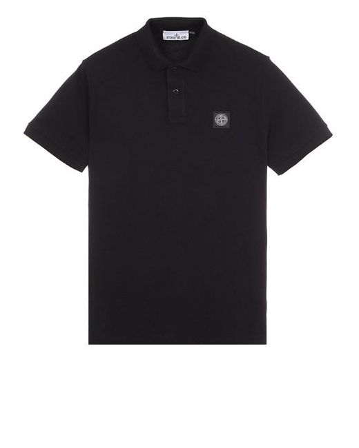 Stone Island Black Polo Shirt Cotton, Elastane for men