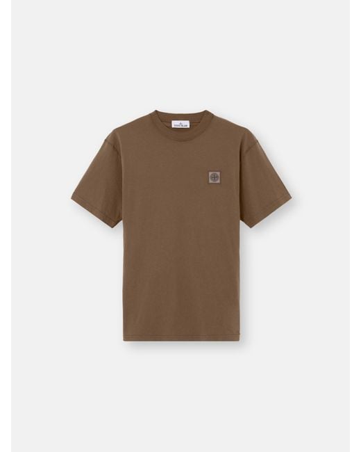 Stone Island Natural 2100026 Organic Cotton Jersey 'Fissato' Effect for men
