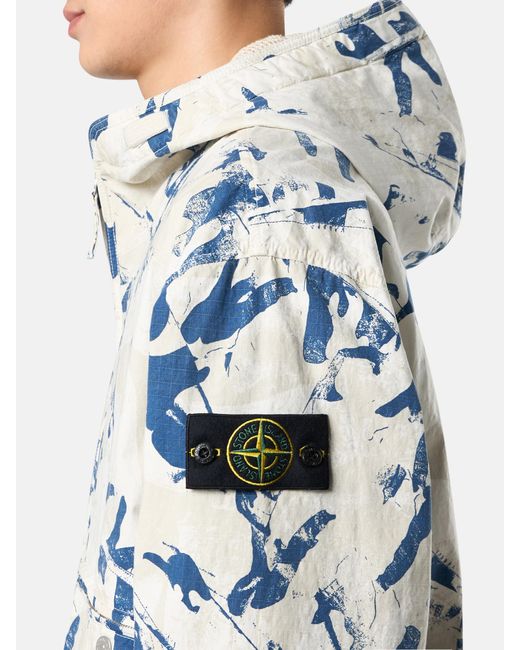 Stone Island White 4100069 Scan Camo On Stretch Ripstop-Ovd for men