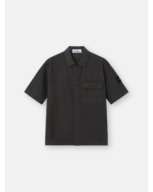 Stone Island Black 1200031 Brushed Organic Cotton Canvas 'Old' Effect for men