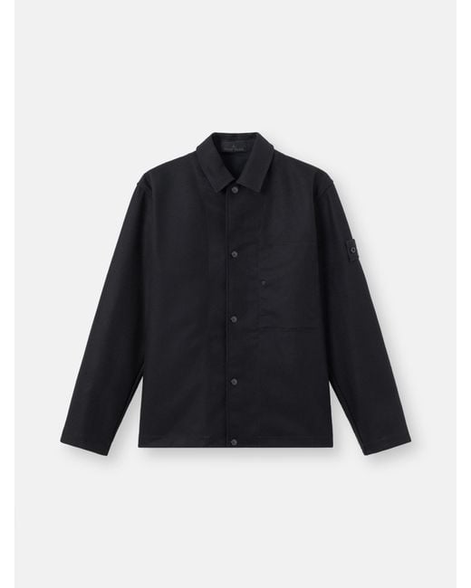 Stone Island Blue 1200020 Wool Nylon Flannel S. I. Ghost for men