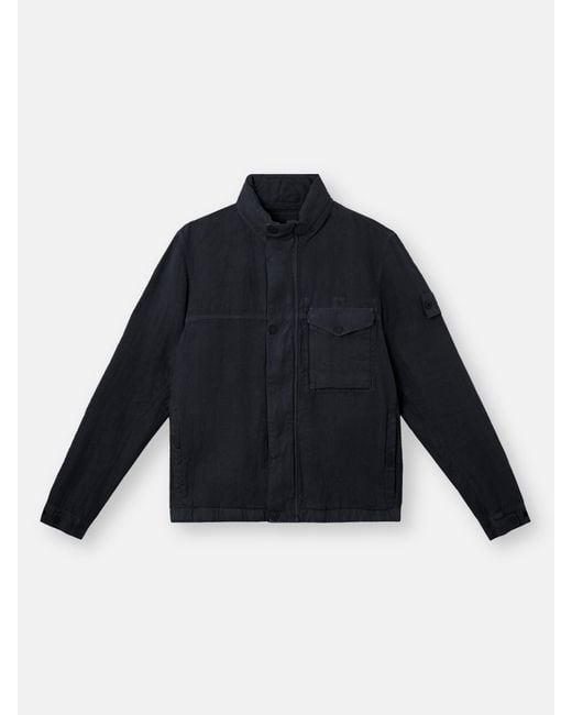 Stone Island Blue 4100031 Diagonal Linen Ghost for men