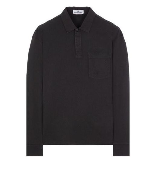 Stone Island Black Polo Shirt Cotton for men