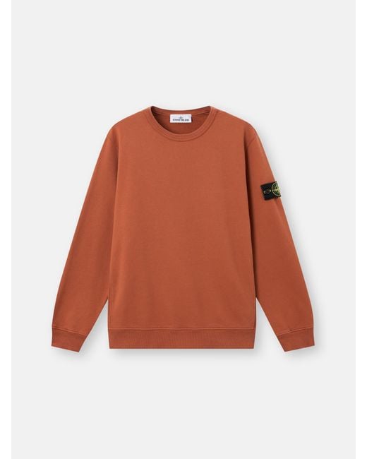Stone Island Orange 6100049 Brushed Organic Cotton Fleece for men