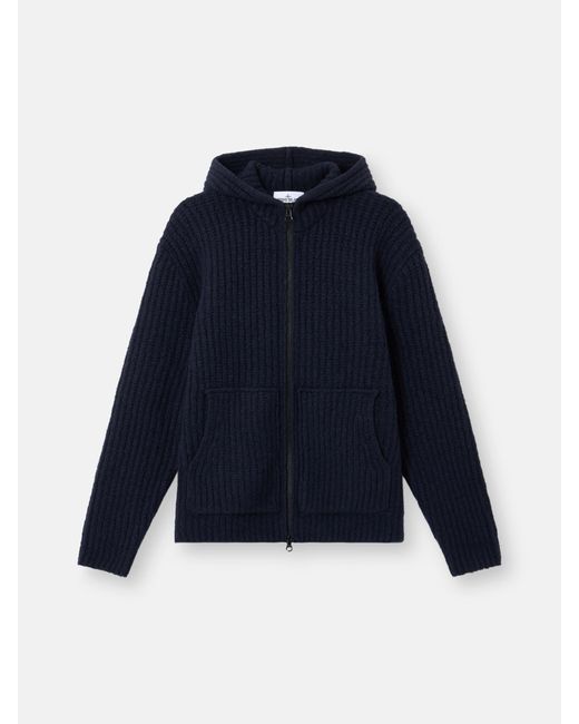 Stone Island Blue 5100092 Fisherman's Rib Wool Nylon Bouclé for men