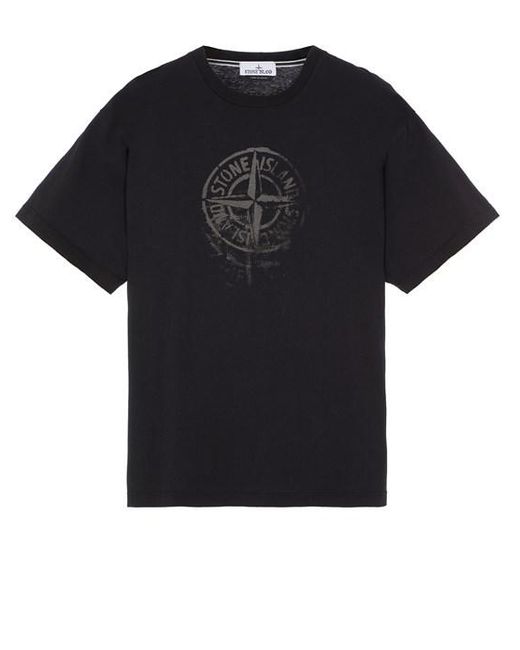 Stone Island T-shirt baumwolle in Black für Herren