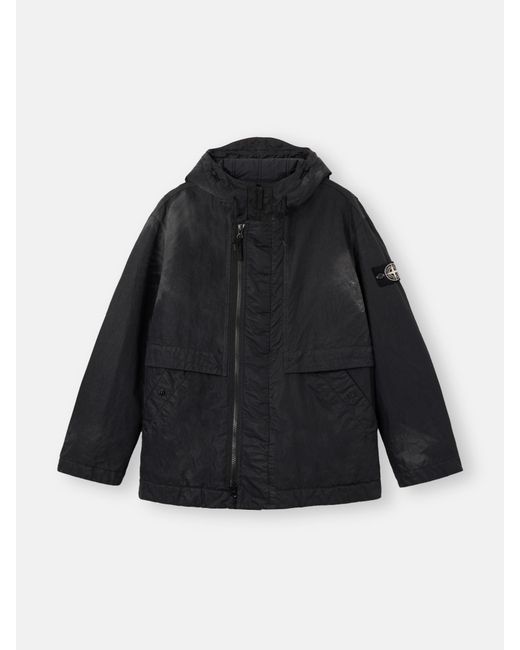 Stone Island Black 4100072 Dense Nylon-Tc, Hand Sprayed Reflective for men