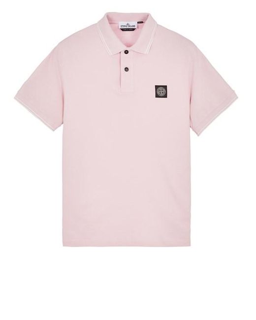 Stone Island Pink Polo Shirt Cotton, Elastane for men