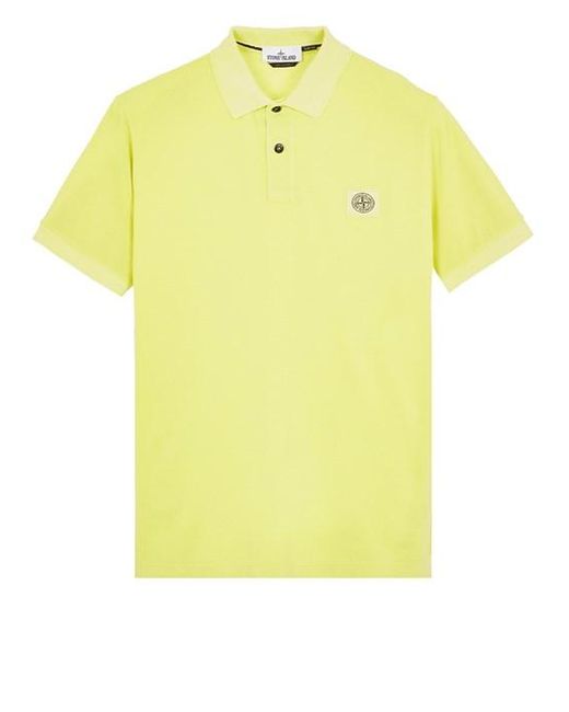 Stone Island Yellow Polo Shirt Cotton for men