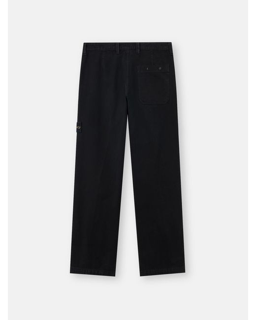 3100014 Organic Panama Cotton 'Old' Effect Stone Island de hombre de color Black