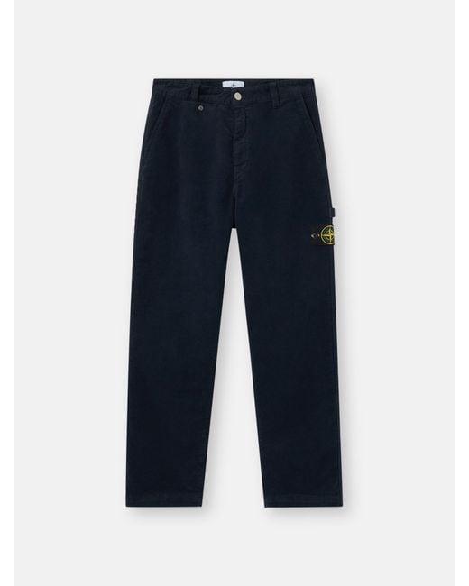 Stone Island Blue 3100023 Cotton Moleskin-Tc for men