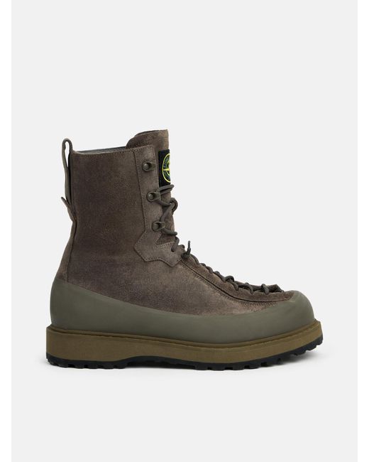 Stone Island Brown S100110 Suede Shoes for men
