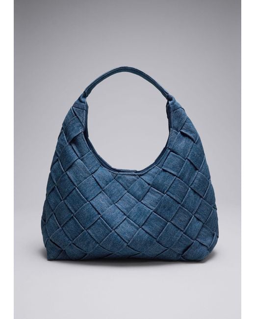 & Other Stories Blue Braided Denim Tote