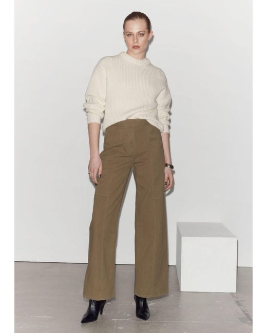 & Other Stories Natural Straight Utility Trousers