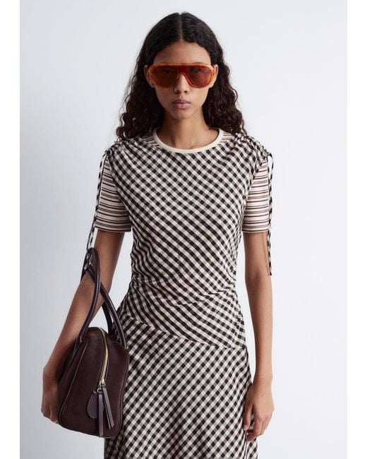 & Other Stories White Asymmetric Boatneck Midi Dress