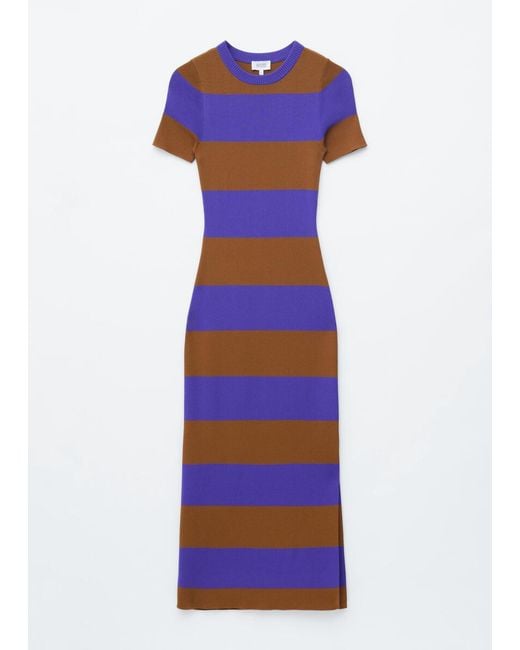 & Other Stories White Ribbed Knit Long Dress
