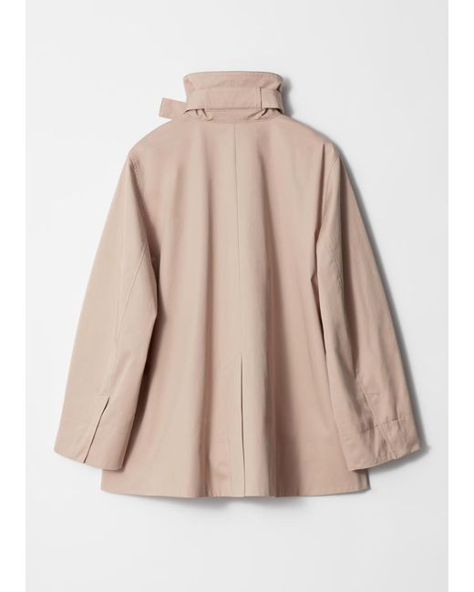 & Other Stories Natural A-Line Funnel-Neck Jacket