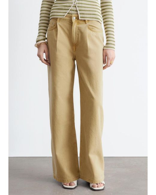 & Other Stories Natural Fold-Detail Jeans