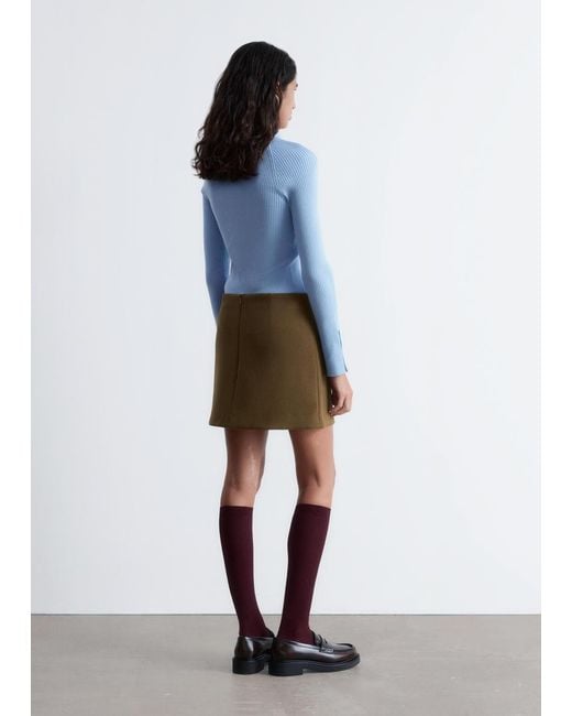 & Other Stories Blue A-Line Mini Skirt