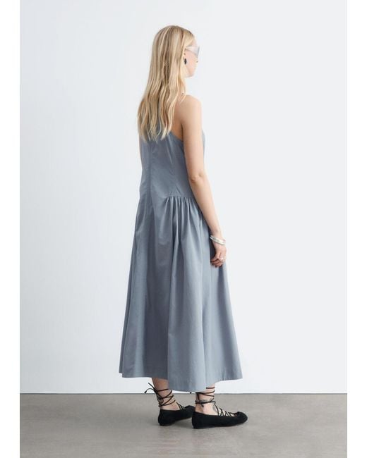 & Other Stories Blue Flared Midi Dress