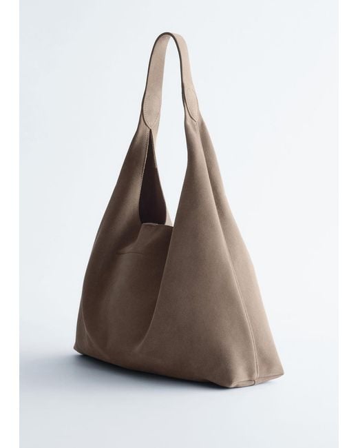& Other Stories Brown Large Suede Tote Bag
