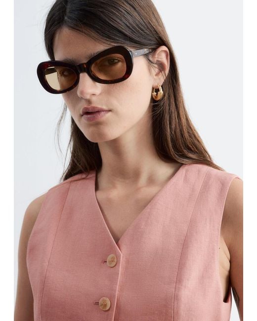 & Other Stories Pink Linen Waistcoat