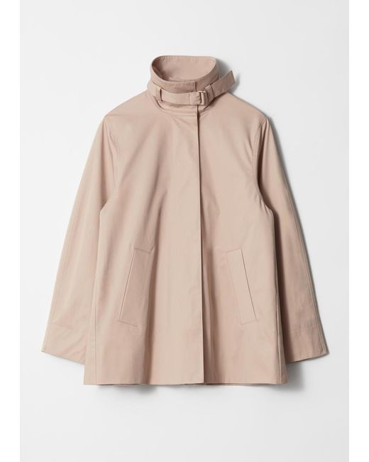 & Other Stories Natural A-Line Funnel-Neck Jacket