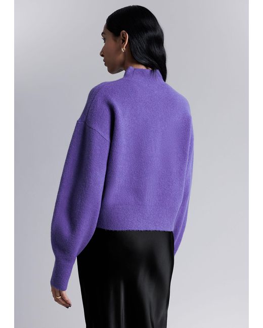 & Other Stories Purple Mock-neck Sweater