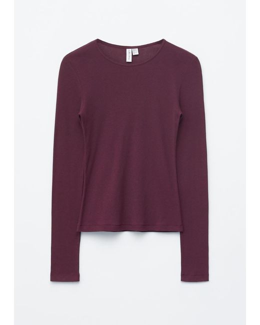 & Other Stories Blue Long-Sleeve Cotton Top