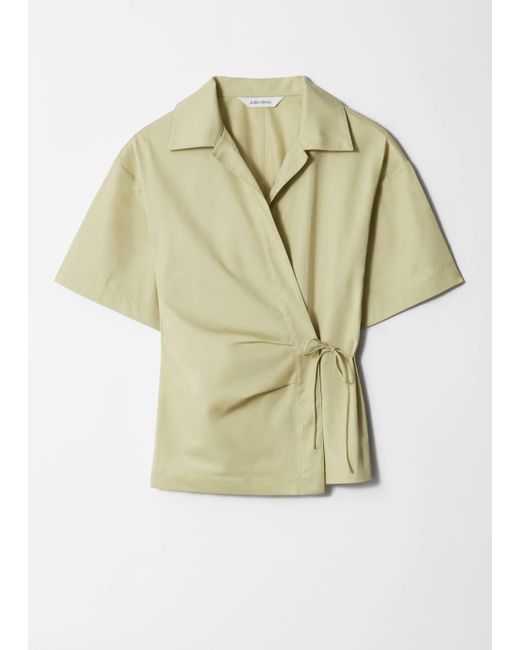 & Other Stories Yellow Short-Sleeve Wrap Shirt